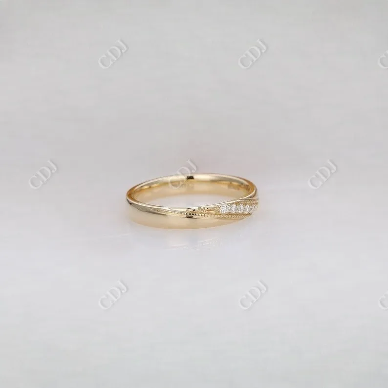 0.06CT Round Cut Natural Diamond Unique Wedding Band