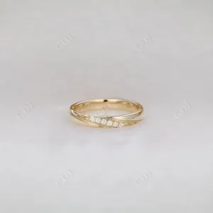 0.06CT Round Cut Natural Diamond Unique Wedding Band