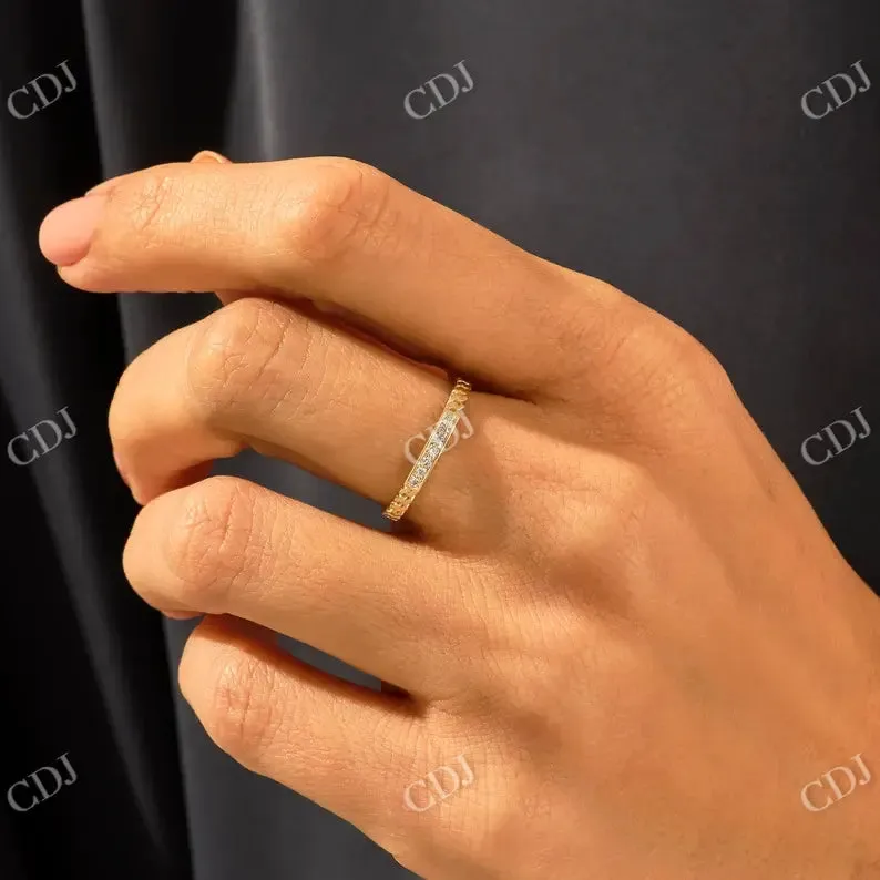 0.07 CTW Round Cut Lab Grown Diamond Eternity Chain Set Wedding Ring