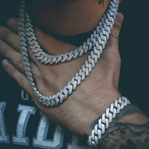 10mm Diamond Prong Link Choker/Bracelet Bundle in White Gold