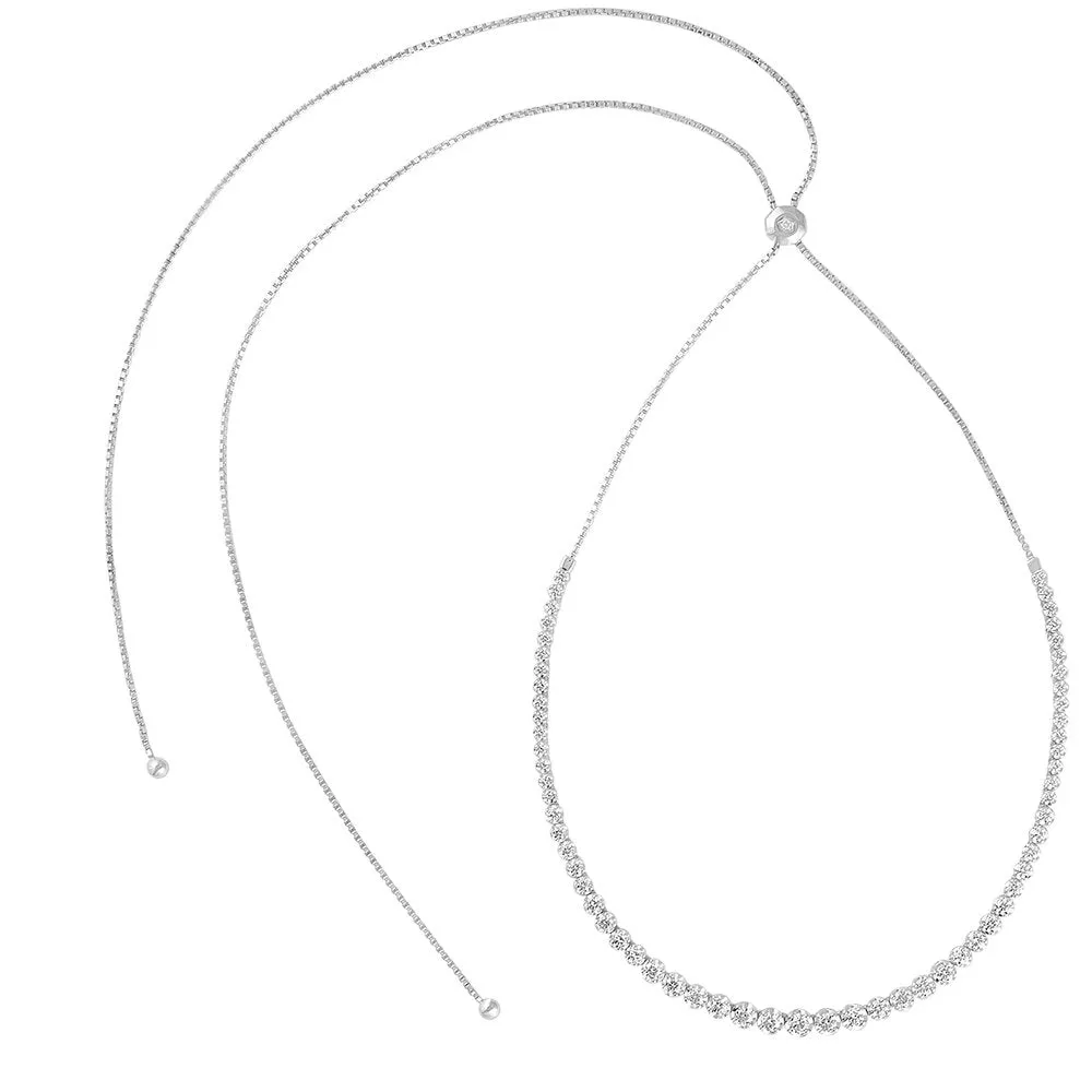 14k Gold & Diamond Bolo Necklace - 2.20ct