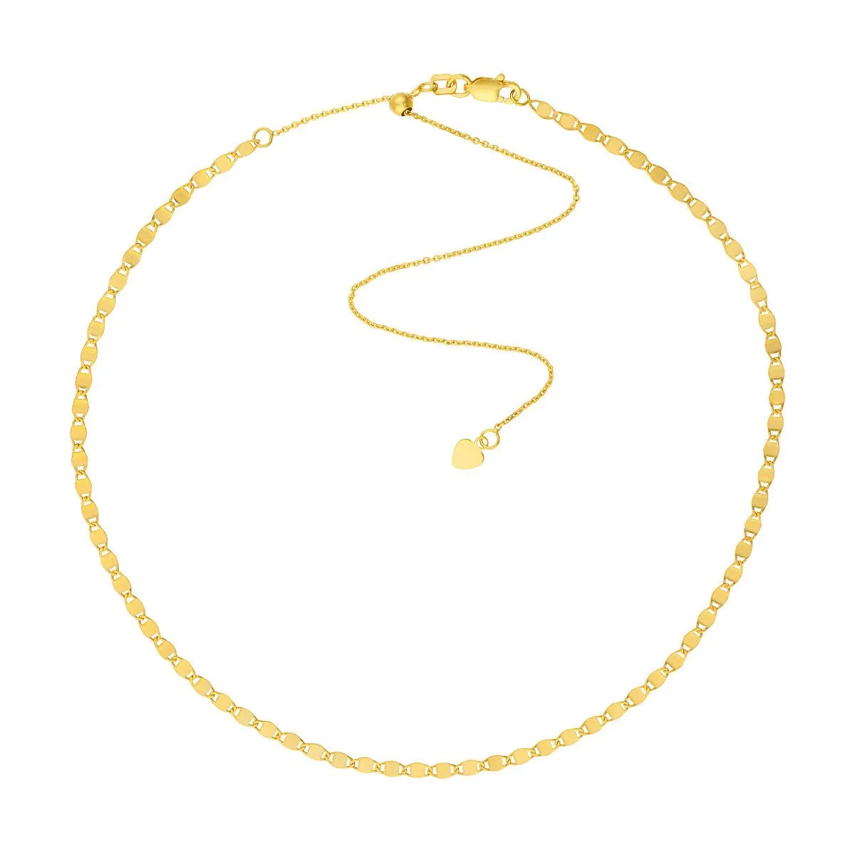 14K Gold Valentino Chain Adjustable Choker