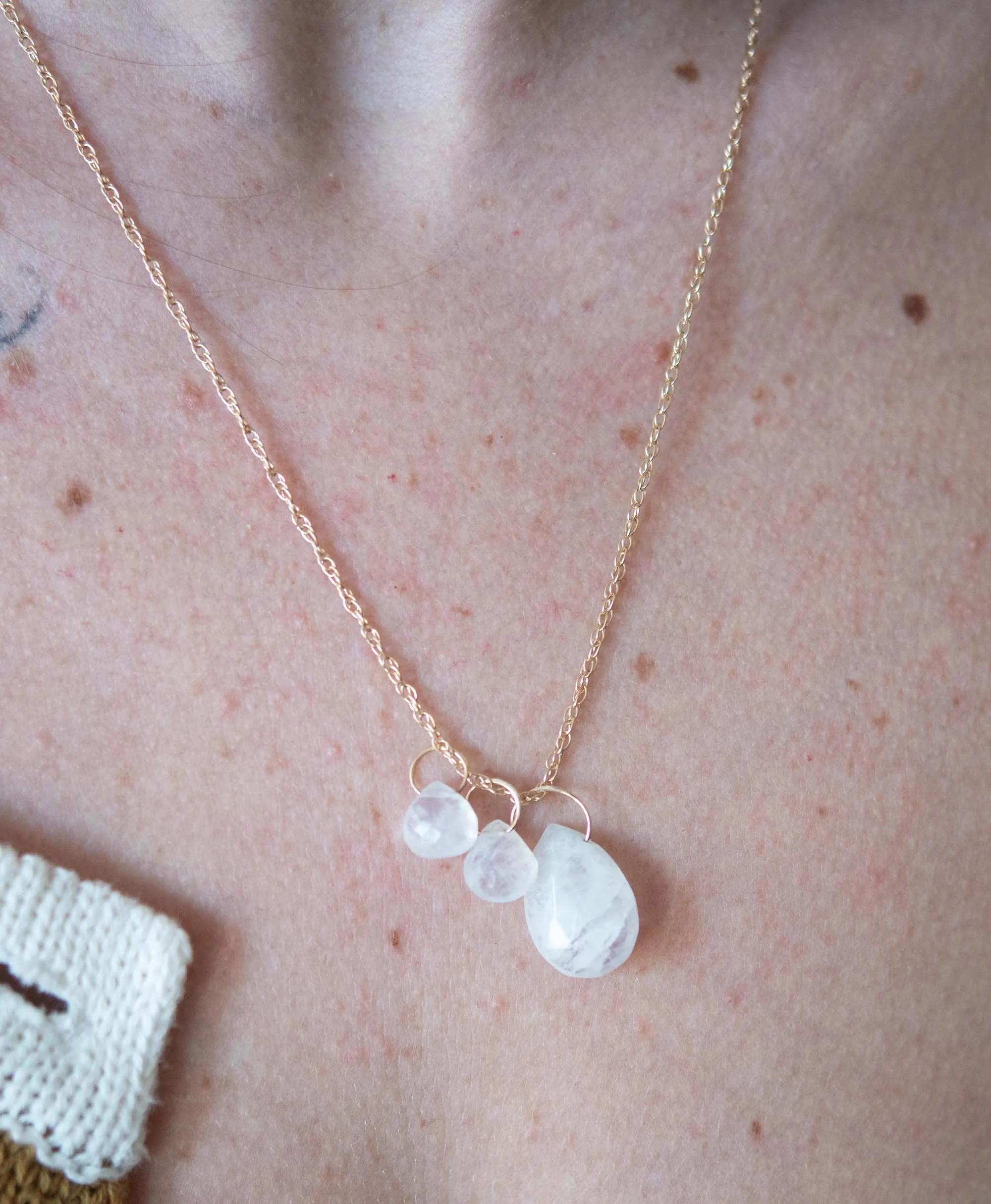 14K Moonstone Charms