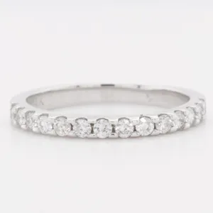 14k White Gold Diamond 14 Stone Wedding Band 0.42ctw G VS2 Ring Size 6