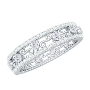 1.75 CT Filigree Wedding Band Ring withMoissanite