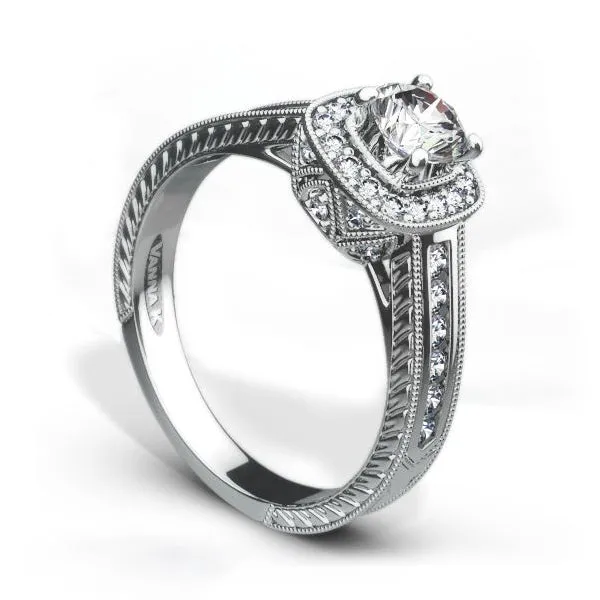 18K White Gold Diamond Engagement Ring