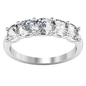 2.00cttw Shared Prong Cushion Cut Diamond Five Stone Ring