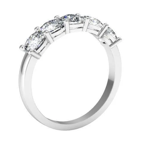 2.00cttw Shared Prong Cushion Cut Diamond Five Stone Ring