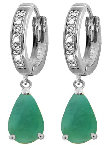 2.03 Carat 14K Solid Yellow Gold Lauralee Emerald Diamond Earrings