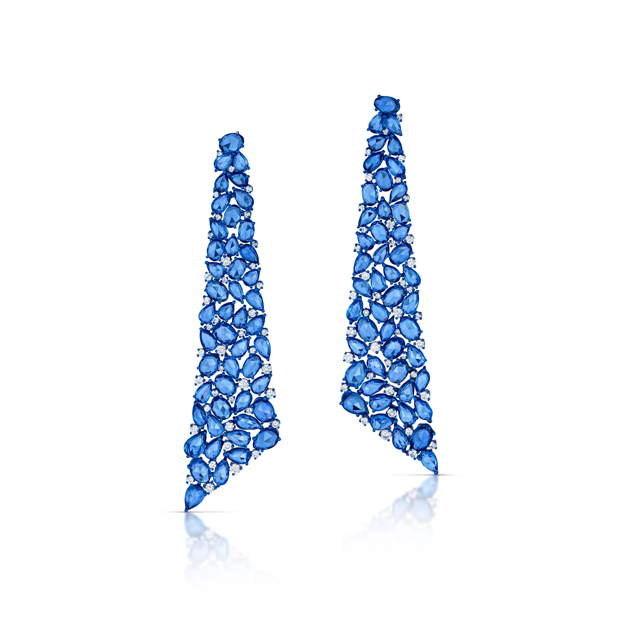 22.62 Carat Sapphire and Diamond Earrings