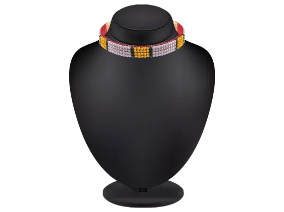 22k Refined Tushi Gold & Pearl Choker With Green Beads