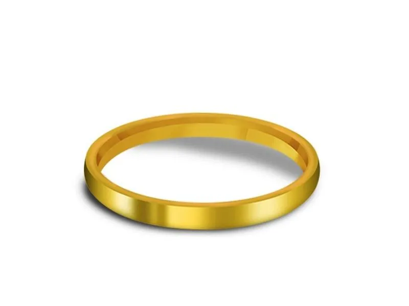 2MM HIGH POLISH YELLOW CLASSIC Tungsten Wedding Band