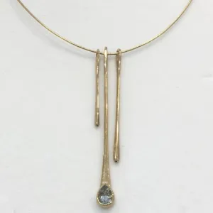 9ct Gold And Aquamarine Necklet - GCP237