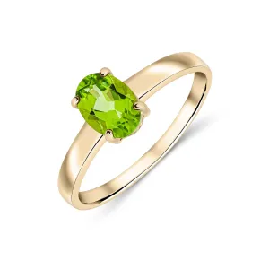 9ct Yellow Gold Peridot Oval Solitaire Ring 0.85ct