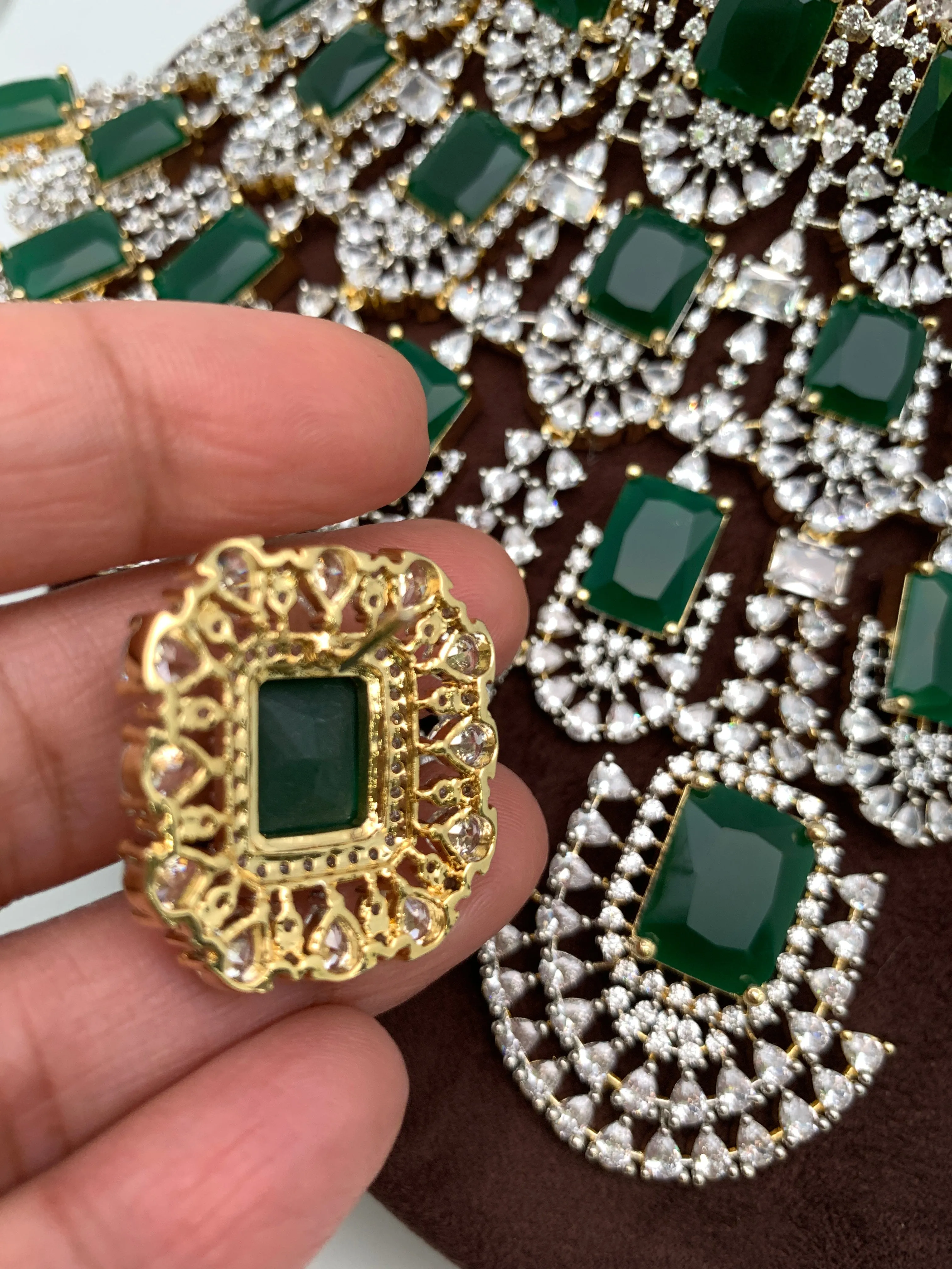 AD Emerald Green Bridal Kiara Inspired Choker