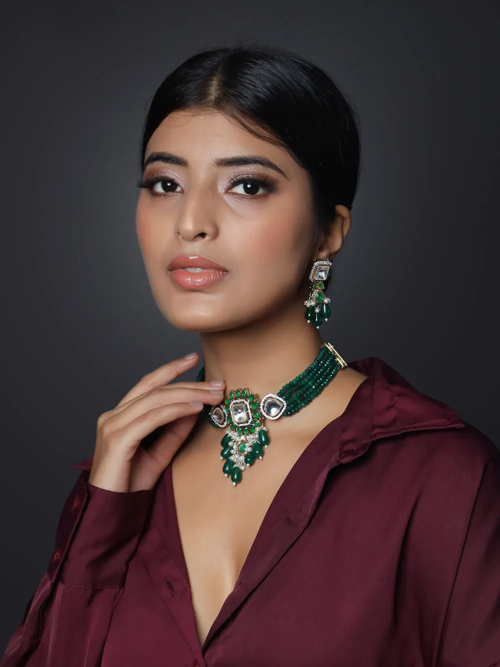 Adelyn Choker Necklace Set With Dori