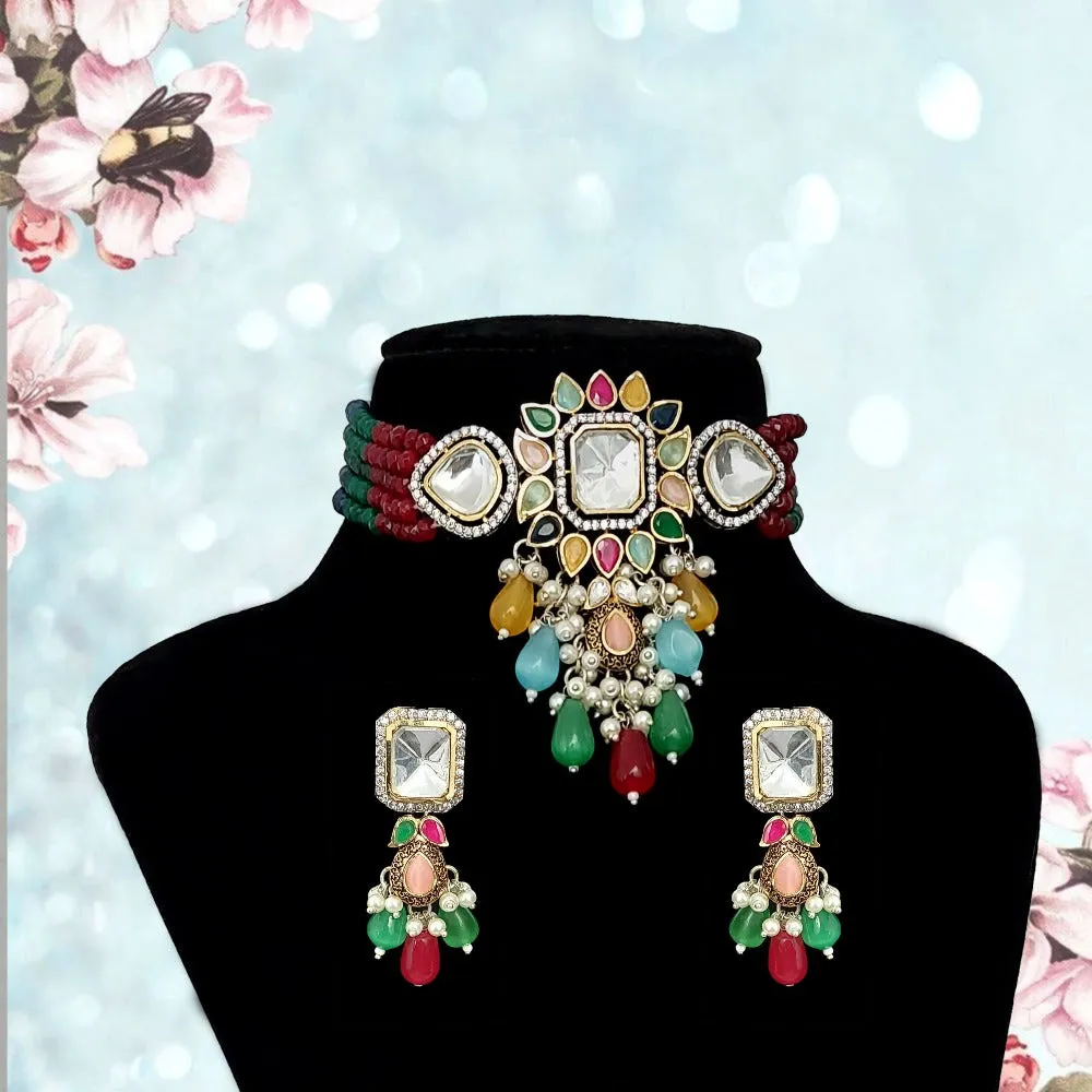 Adelyn Choker Necklace Set With Dori