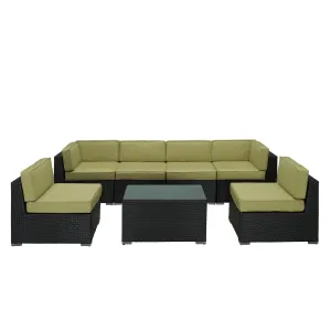 Aero 7 Piece Outdoor Patio Sectional Set By Modway - EEI-695 - Espresso Peridot