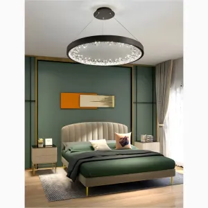 Altidona | Black Rings Modern Crystal Creative Luxury Hanging Led Chandelier