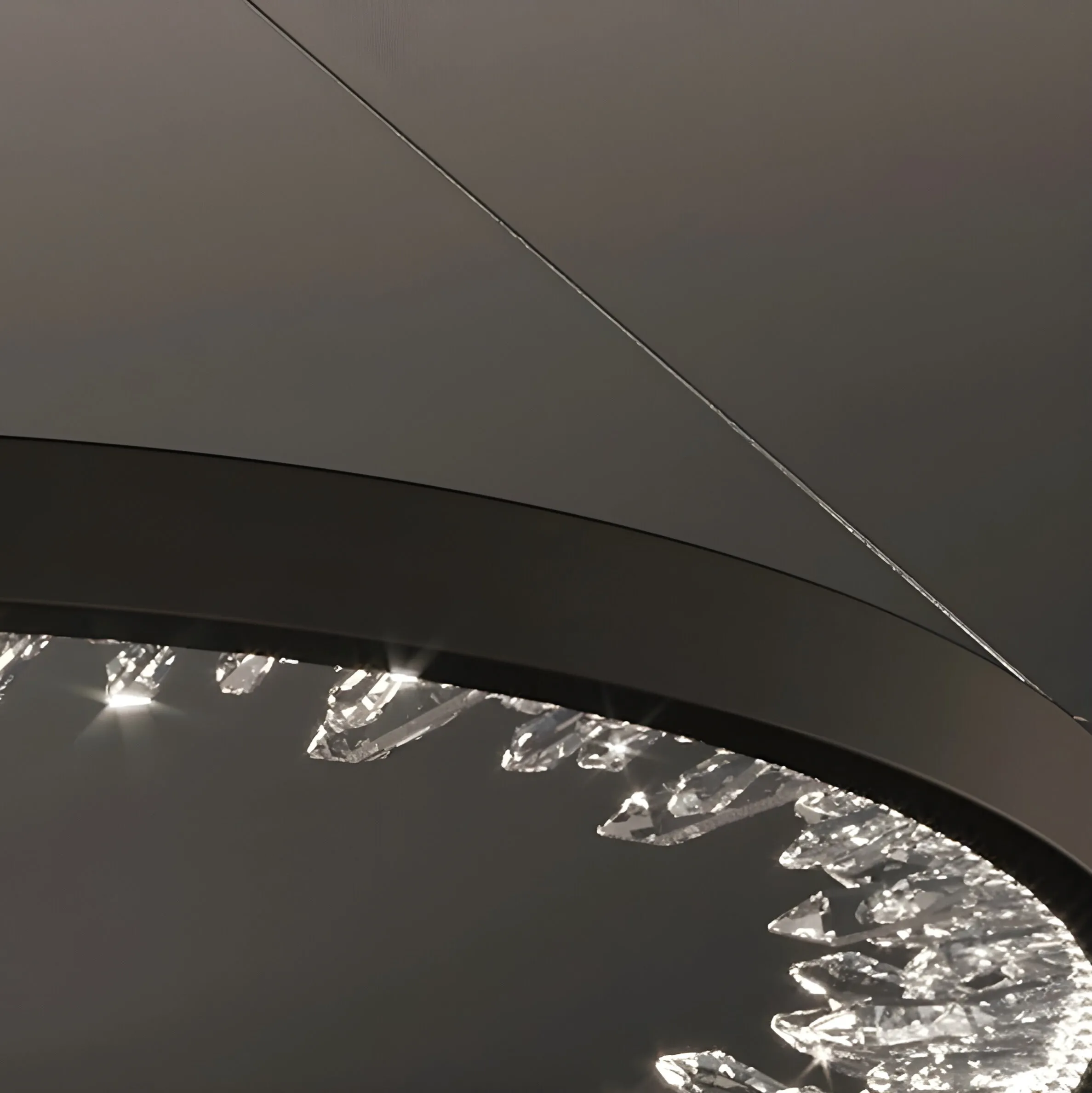 Altidona | Black Rings Modern Crystal Creative Luxury Hanging Led Chandelier