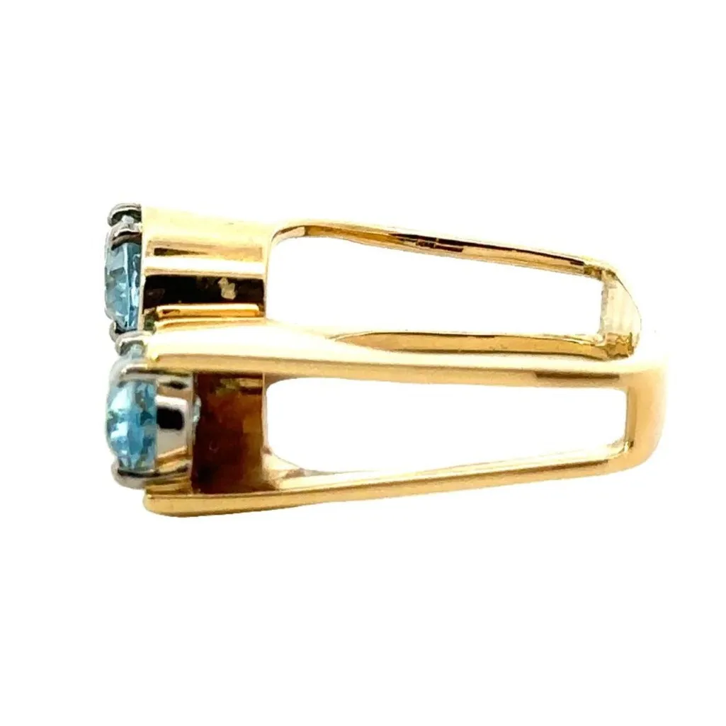 Amazing Yellow & White Gold Aquamarine Ring