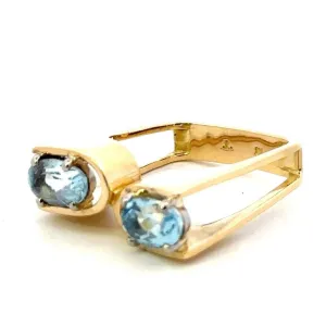 Amazing Yellow & White Gold Aquamarine Ring