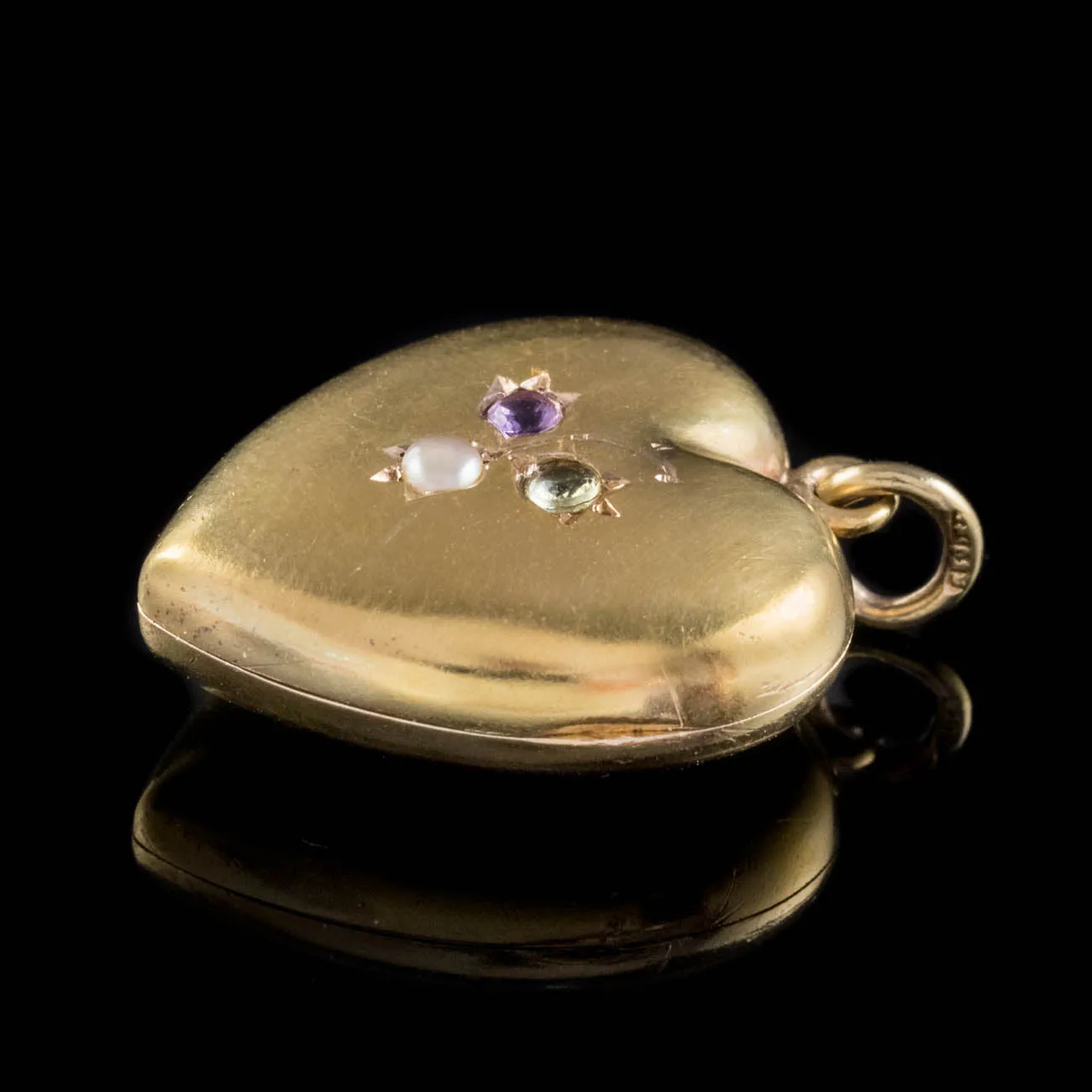 Antique Edwardian Suffragette Heart Locket 15Ct Gold Dated 1904