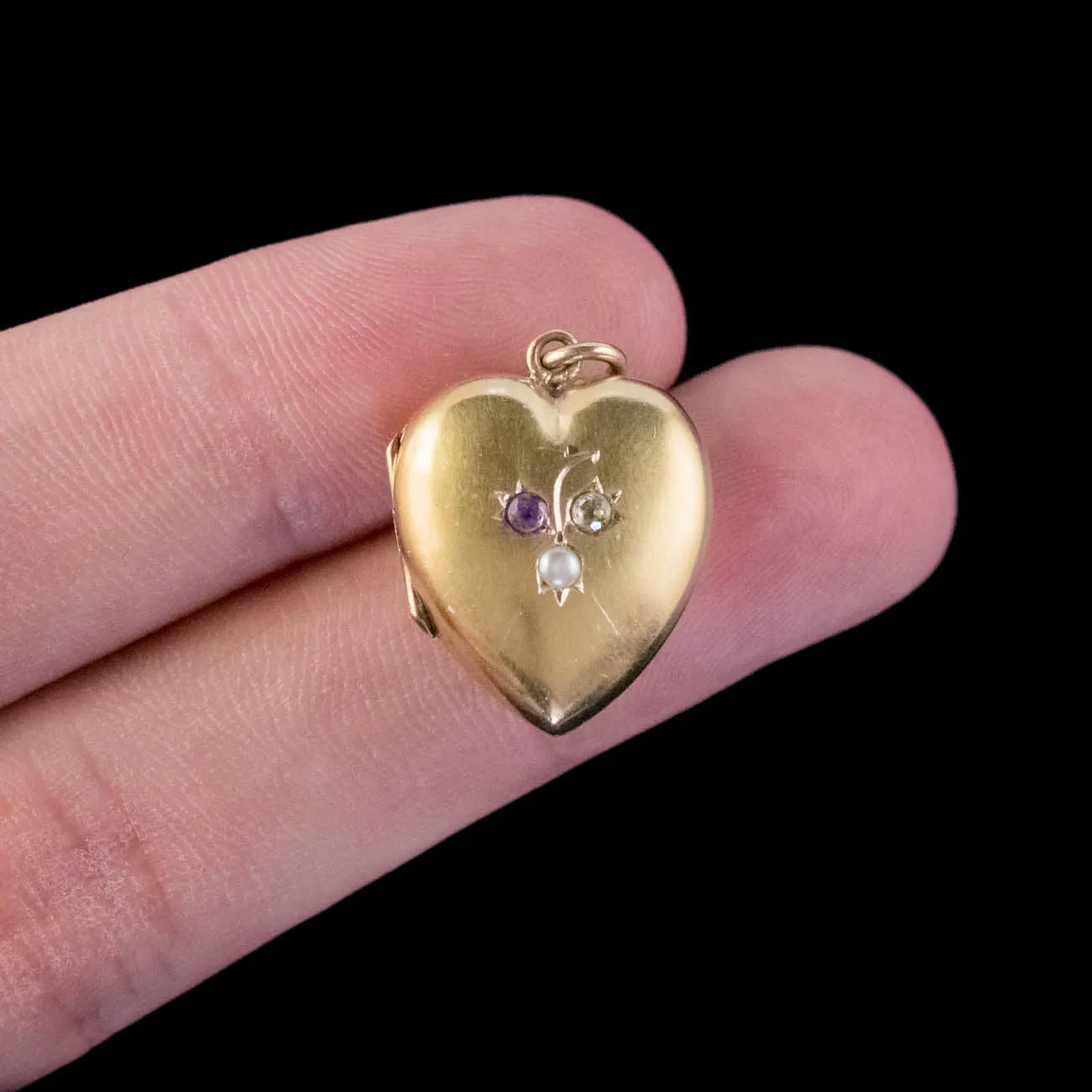 Antique Edwardian Suffragette Heart Locket 15Ct Gold Dated 1904