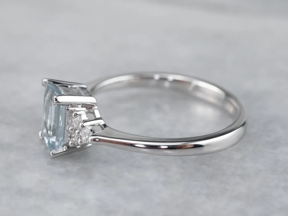 Aquamarine and Diamond Ring