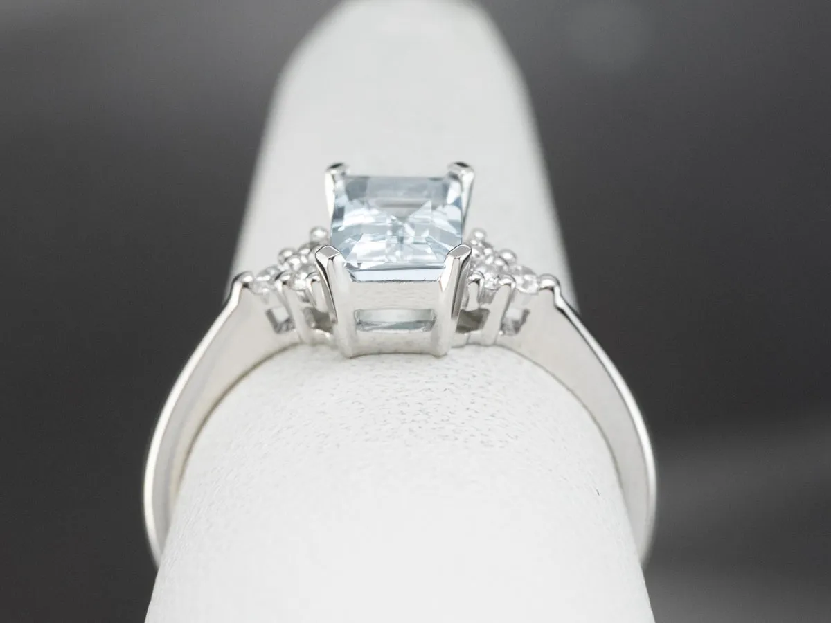 Aquamarine and Diamond Ring