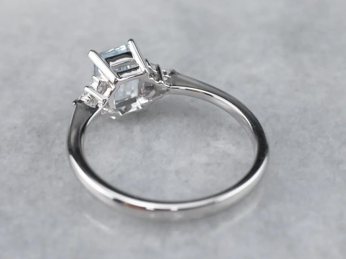 Aquamarine and Diamond Ring