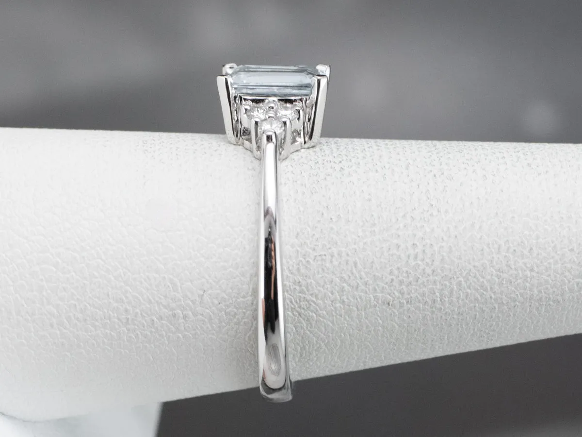 Aquamarine and Diamond Ring
