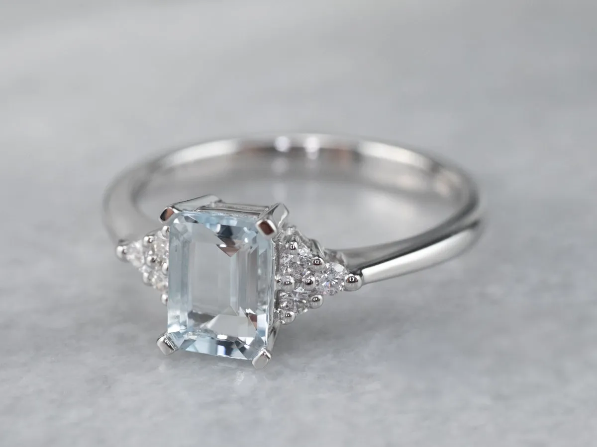 Aquamarine and Diamond Ring