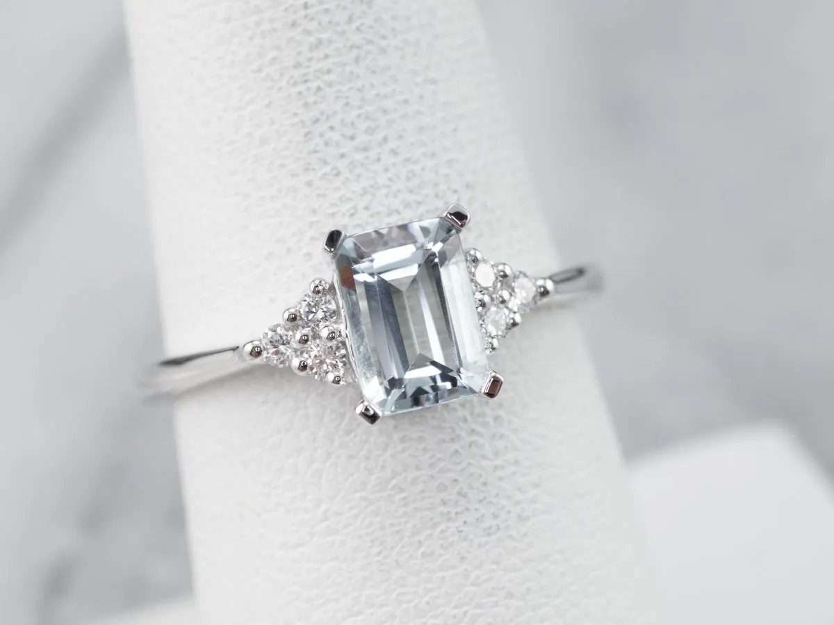 Aquamarine and Diamond Ring