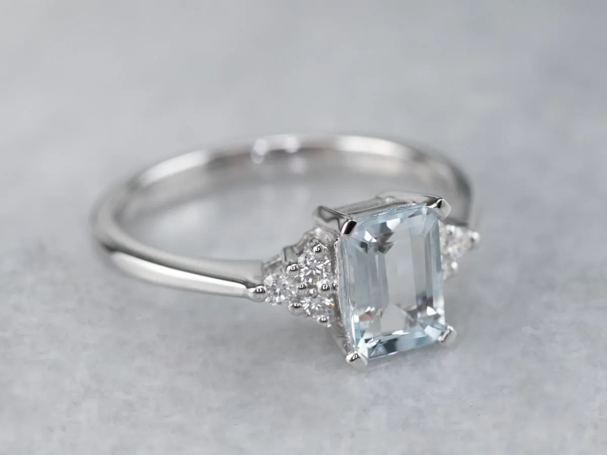 Aquamarine and Diamond Ring
