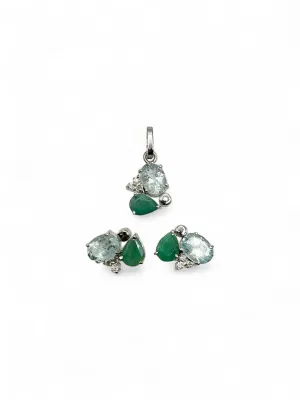 AQUAMARINE AND EMERALD SET
