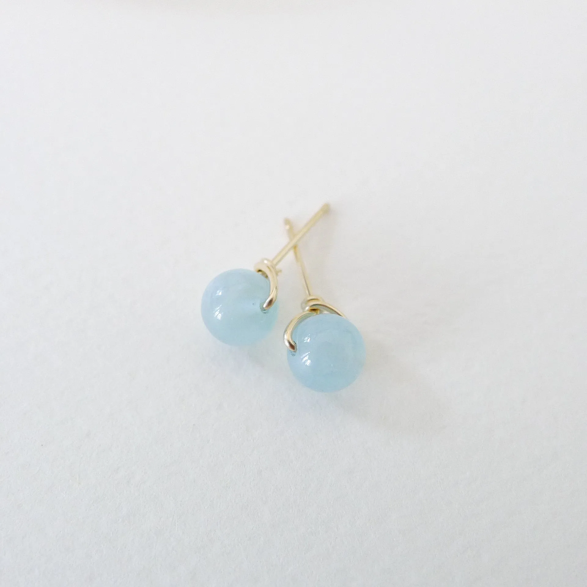 Aquamarine Earstuds 6mm (Basic) / 14k Gold-filled