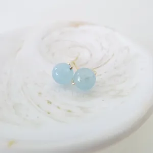 Aquamarine Earstuds 6mm (Basic) / 14k Gold-filled
