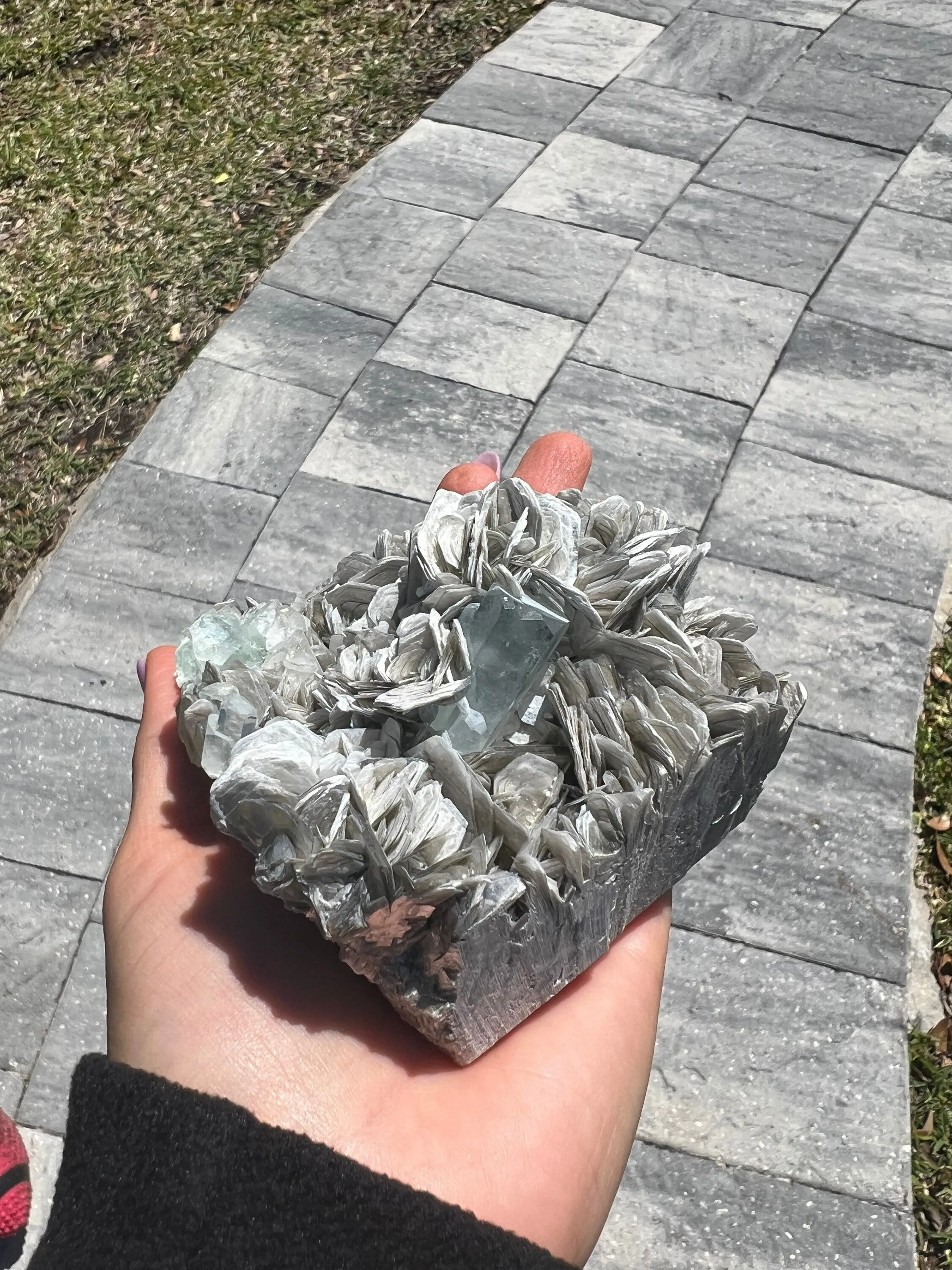Aquamarine on muscovite cluster 1pound 1oz