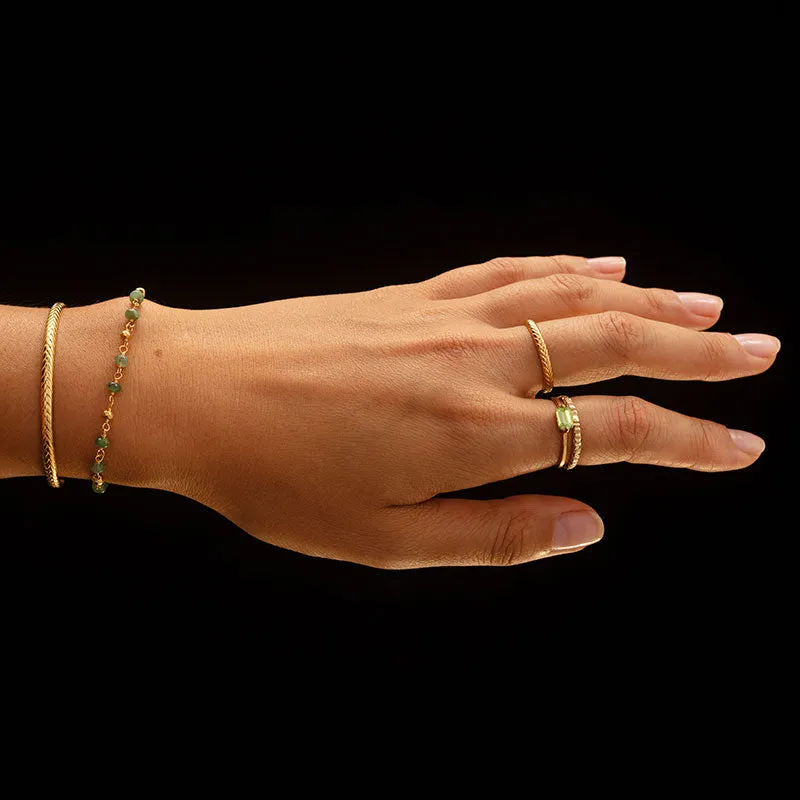 Baguette Ring, Peridot, Gold