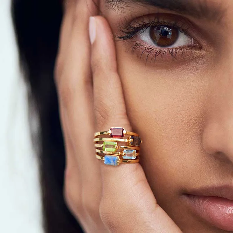 Baguette Ring, Peridot, Gold