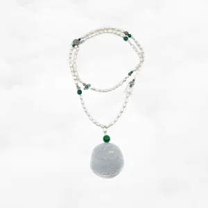 Beaded Long Pearl Pendant Necklace