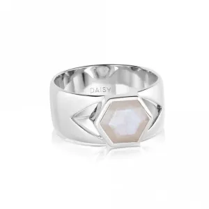 Beloved Bold Moonstone Band Sterling Silver Ring JR10_SLV