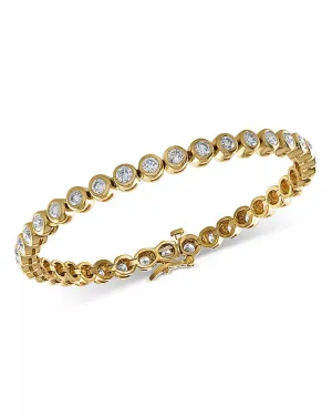 Bezel-Set Diamond Tennis Bracelet