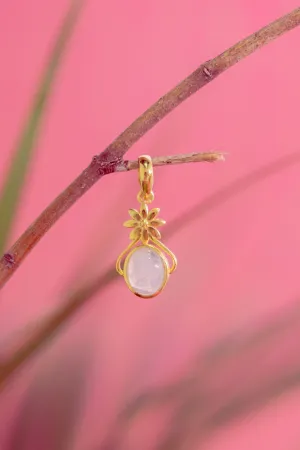 Bloom Flower Pendant Rainbow Moonstone