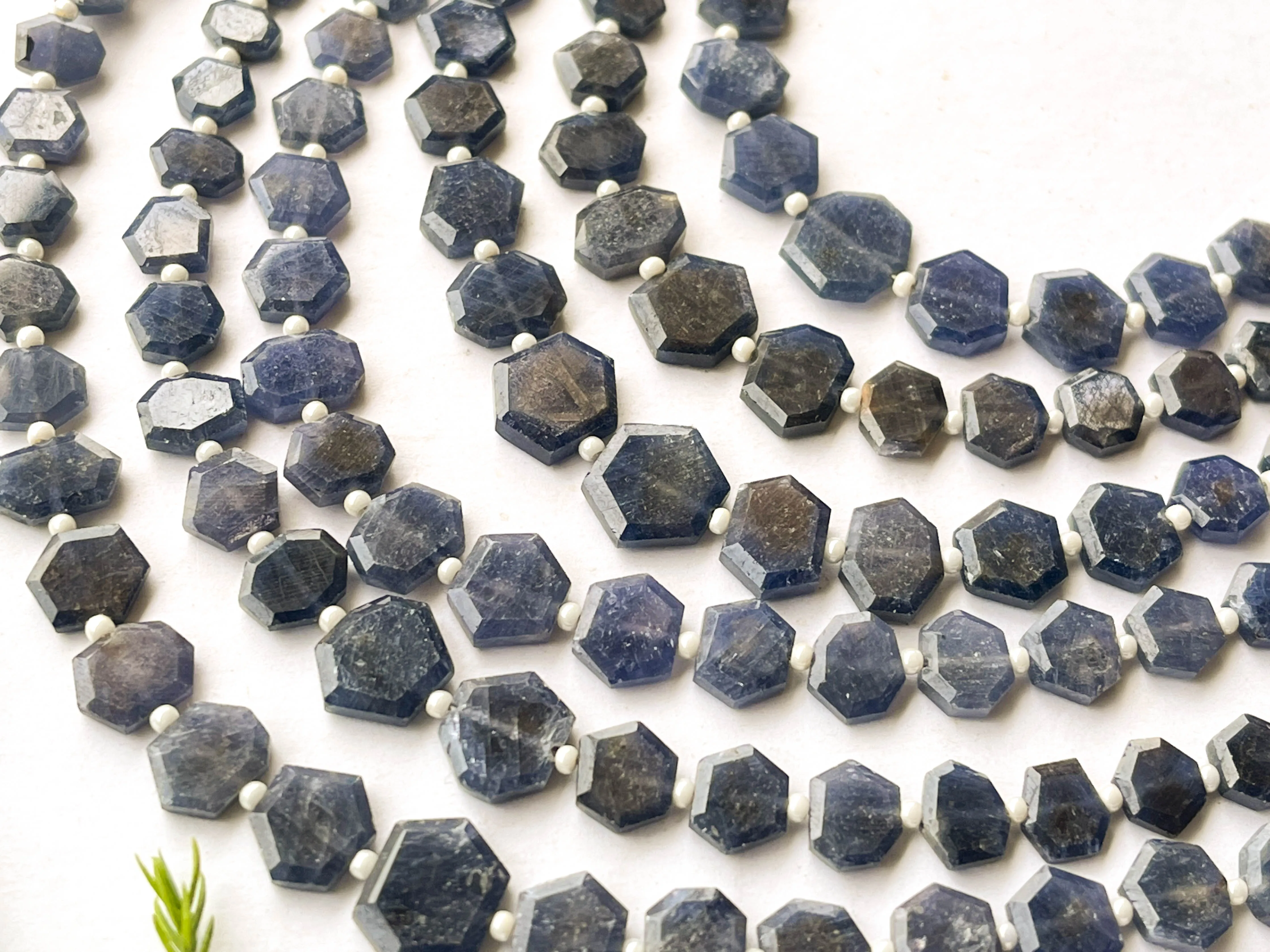 Blue Sapphire Fancy Crown Cut Beads