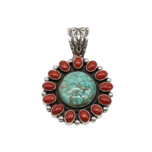 Carico Lake Turquoise and Mediterranean Coral Pendant