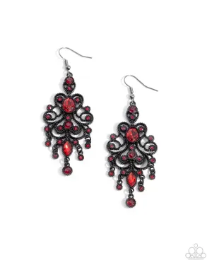 Chandelier Celebration - Red Earrings - Paparazzi Accessories