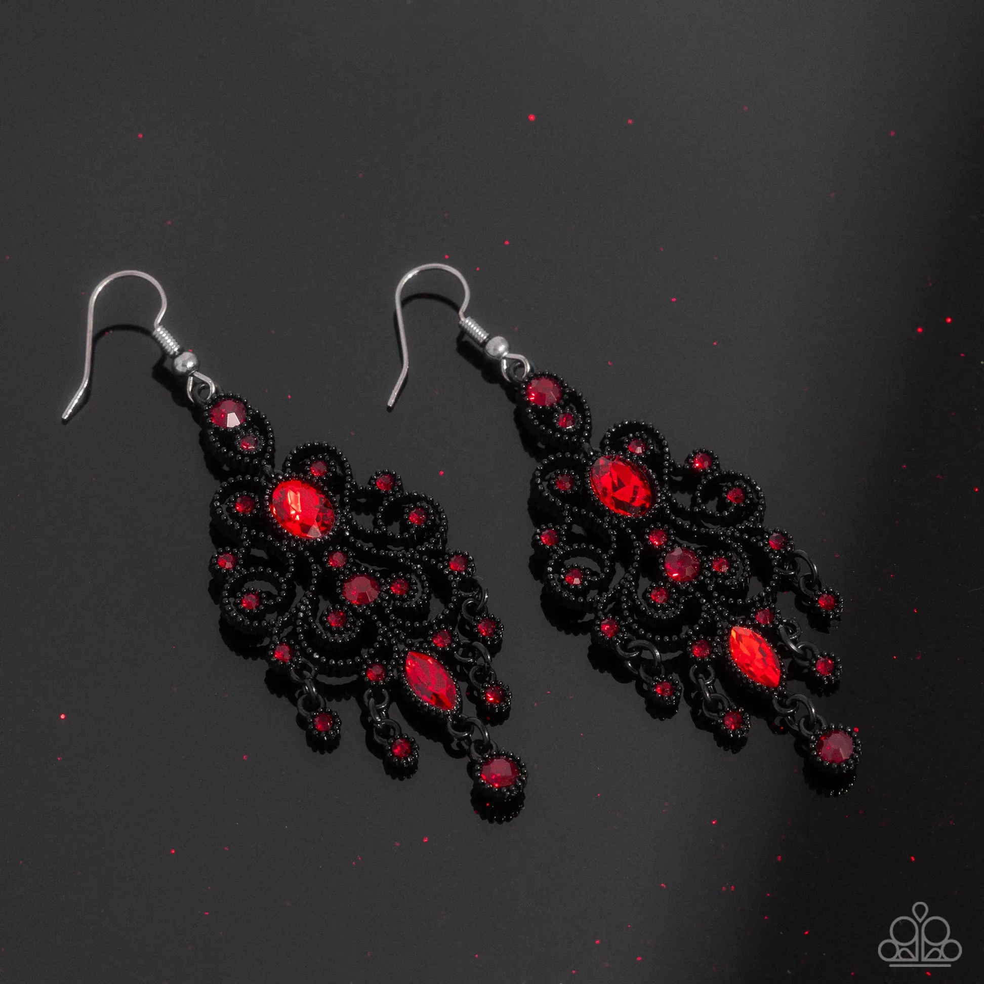 Chandelier Celebration - Red Earrings - Paparazzi Accessories