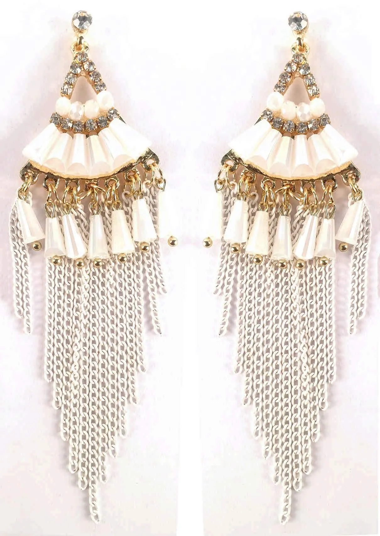 Chandelier Design Artificial Fashion Dangler Earrings Jhumka with Tassales for Girls Women